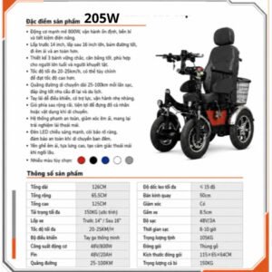 Xe lăn điện 205W