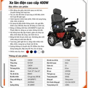 Xe lăn điện cao cấp 400W