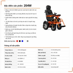 Xe lăn điện 204W